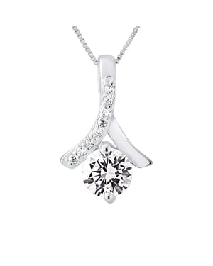 Fantasie hanger - zirkoniumoxide - zilver 925 geleverd met aangeboden ketting