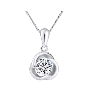 Zilver 925 zirkonium zilveren oxide bloem hanger wordt geleverd met een ketting aangeboden