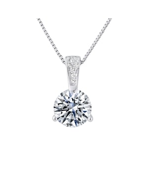 Solitaire hanger met zilver 925 zirkoniumoxide borge geleverd met aangeboden ketting