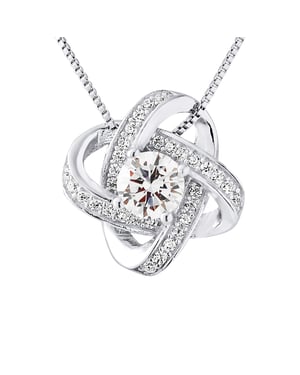 Solitaire hanger zirkoniumoxide knooppunt 925 zilveren sieraden geleverd met aangeboden ketting