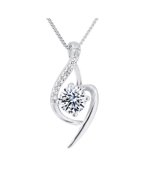Solitaire fancy hanger zirkonium 925 zirkoniumoxide wordt geleverd met een ketting aangeboden