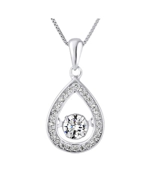 Drop Solitaire Hanger Zirkonium 925 Zirkoniumoxiden geleverd met aangeboden ketting