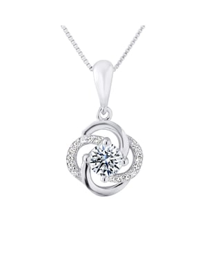 Zilver 925 zirkoniumzirkonium bloem hanger wordt geleverd met een keten aangeboden