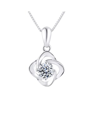 Zilver 925 zirkonium zilveren oxide bloem hanger wordt geleverd met een ketting aangeboden