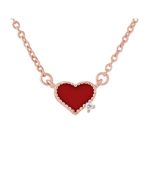 Rood hart ketting zirkoniumoxide verzilverd vergulde verguld