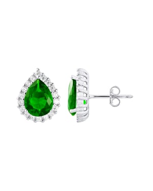 Oorbellen "smaragdgroene kleuren" Crystal peer en verstelbare zirkoniumoxiden 925 - Paleis
