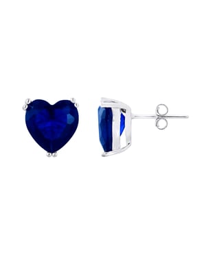 Hart oorbellen "saffier kleur" kristal en zilver 925 - de blauwe woorden