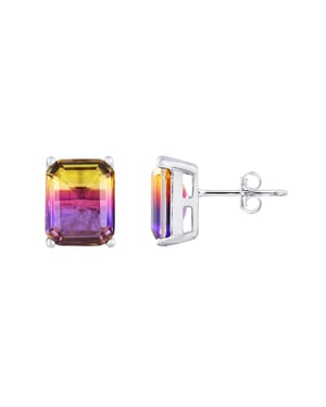 Solitaire kristal geel zilver zilver 925 gele kristallen oorbellen - Anais