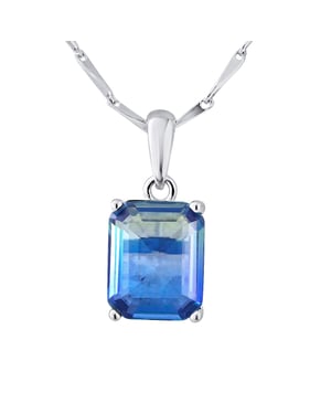 Solitaire kraag tweekleurige kristallen blauwgroen 925 - Anais