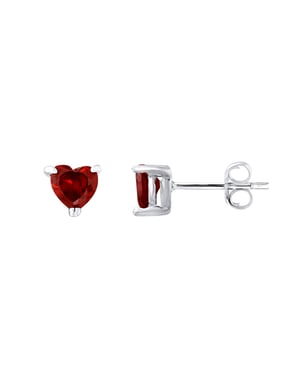 Oorbellen Hartoxiden Zirkonium Rood Zilver 925 - Burling Passion