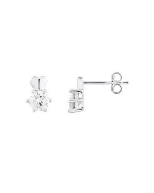 Solitaire oorbellen harten, zirkoniumoxide en 925 zilver - fiaden