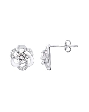 Oorbellen Bloemoxides Zirkonium en Silver 925 - Rosette
