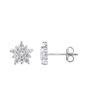 Zirkonium en zilver 925 sterrenoxides oorbellen - Sterren
