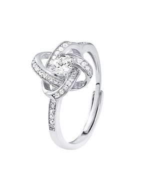 Zirkoniumoxide Knooppunt Ring Verstelbare Zilveren Sieraden 925 - Gift