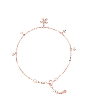 Breloques Braloque Snowflake Zirkonium Zilver 925 Geplated Gold Plated