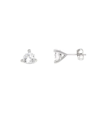6 mm Zirkoniumoxide Oorchips 3 Klauwen Set Zilver 925 - Perfectie