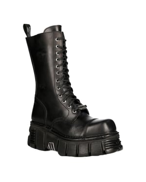 New Rock unisex metalen zwarte techno bikerlaarzen - M-MILI211C-C1