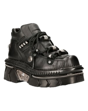 New Rock Unisex metalen Zwart Lederen Gothic Techno Laarzen - M-215-S6