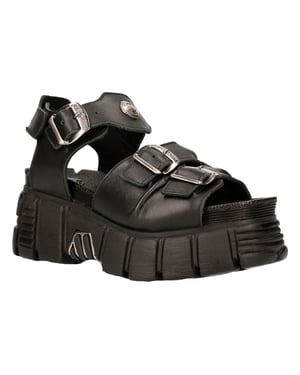 New Rock Unisex metalen Zwarte Punk Sandaal Laarzen - M-BIOS101-C2