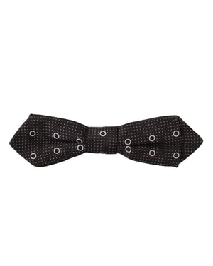 Dolce & Gabbana Zwart Witte Pois 100% Zijde Nek Papillon Mannen Stropdas