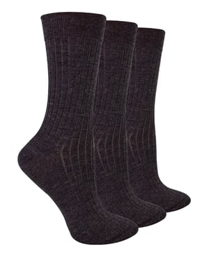Steven - Dames 3 Paar Originele Merino Wol Sokken - Warme Wintersokken Multipack - Donker Grijs