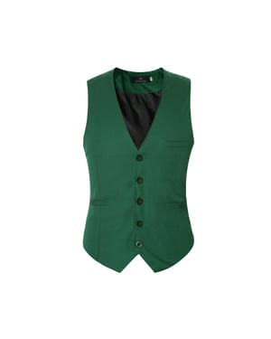 Slim Fit Effen Kleur Mode Vest Groen
