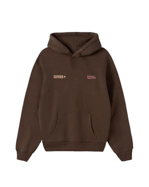 Noem me geen baby Hoodie Geborsteld Oversize Bruin SUPERB vrouw