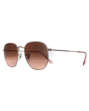 Ray-Ban Vierkant Unisex Koper Bruin Gradiënt RB3548N Zeshoekig
