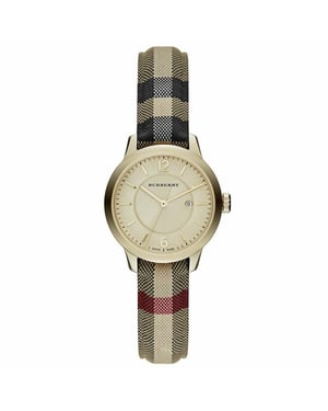 Burberry BU10104 Honing geruit gestempeld wijzerplaat dameshorloge
