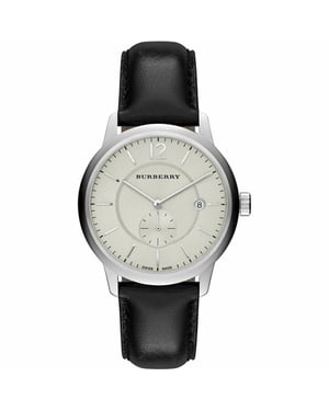 Burberry BU10000 Klassiek Rond Wijzerplaat Zwart Leer Herenhorloge