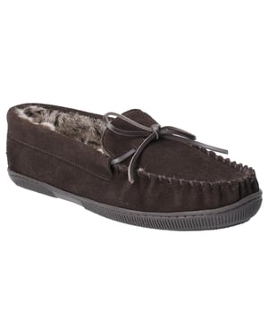 Hush Puppies Heren Ace Slip On Leren Slipper (Chocolade)
