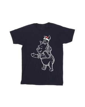 Disney Heren Winnie The Pooh Knorretje Kerst-T-shirt (Marineblauw)