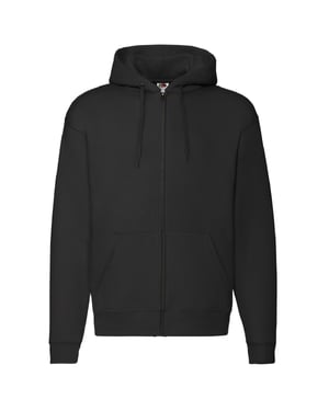 Fruit Of The Loom Heren Met Ritssluiting Sweatshirt Met Capuchon / Hoodie (Zwart)