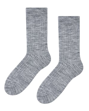Steven - Heren Alpaca Wol Sokken - 1 Paar Warme Gebreide Boot Sokken voor Winter - Lichtgrijs