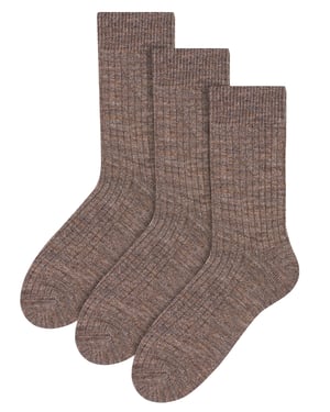 Steven - 3 Paar Heren Alpaca Wol Sokken | Winter Dikke Warm Wandelen Boot Sokken - Beige