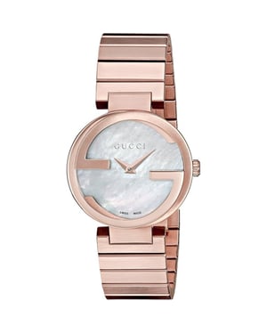 Gucci YA133515 In elkaar grijpende parelmoer wijzerplaat dames horloge