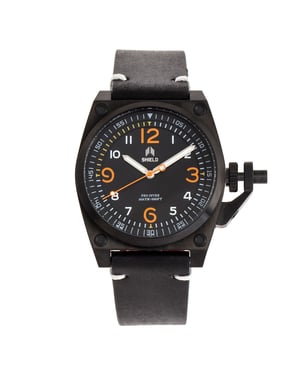 Shield Pascal lederen band heren duikhorloge