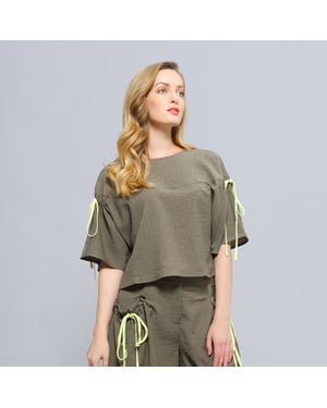 Tulpmouwen Crop Top