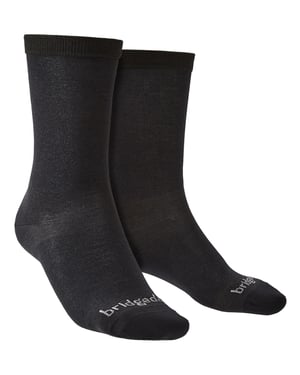Bridgedale - 2 Paar Heren Liner Basislaag Schoen Sokken - Zwart