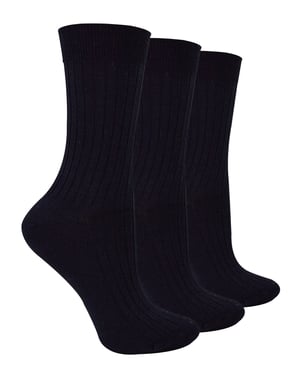 Steven - Dames 3 Paar Originele Merino Wol Sokken - Warme Wintersokken Multipack - Zwart
