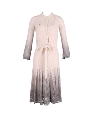 Burberry Prorsum Degrade Kanten Jurk in Ombre Wit/Grijs Triacetaat