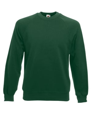 Fruit Of The Loom Heren Raglan Mouwen Belcoro® Sweatshirt (Bottle Groen)