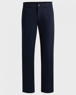 BOSS Orange Heren Regular Fit Chino's van Stretch-Katoen Satin
