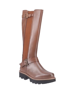 Pod Aleena Leer/Textiel Dameslaarzen Tan