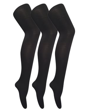 3 paar dames gekleurde ondoorzichtige 80 denier panty's - Zwart