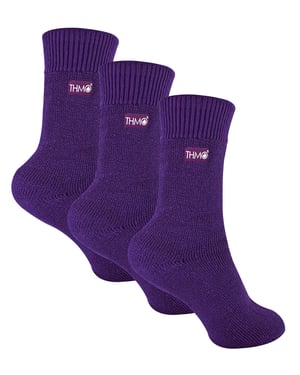 THMO - 3 paar thermo kindersokken - Paars
