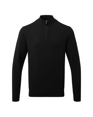 Asquith & Fox Heren Katoenen Blend Sweatshirt met ritssluiting (Zwart)