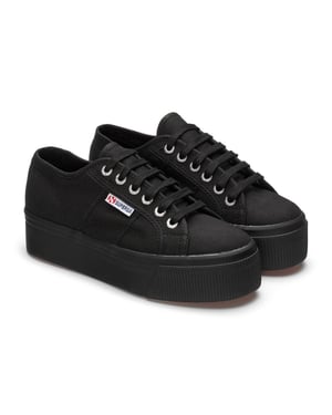 Superga Unisex 2790 Linea Up Down Trainers voor volwassenen (Volledig zwart)