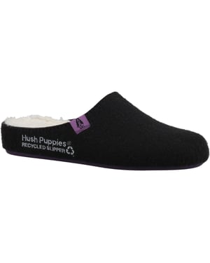 Hush Puppies The Good 90% Gerecycled RPET Polyester Damesslippers Zwart