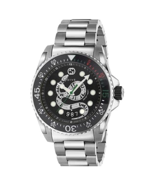 Gucci YA136218 Zwarte Slangenwijzerplaat Herenhorloge